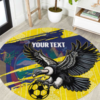 Ecuador Football Custom Round Carpet 2026 Vamos La Tri Yellow South America Pattern - Wonder Print Shop