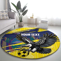 Ecuador Football Custom Round Carpet 2026 Vamos La Tri Yellow South America Pattern - Wonder Print Shop