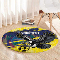 Ecuador Football Custom Round Carpet 2026 Vamos La Tri Yellow South America Pattern - Wonder Print Shop
