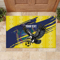 Ecuador Football Custom Rubber Doormat 2026 Vamos La Tri Yellow South America Pattern - Wonder Print Shop