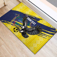 Ecuador Football Custom Rubber Doormat 2026 Vamos La Tri Yellow South America Pattern - Wonder Print Shop