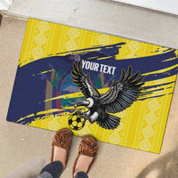 Ecuador Football Custom Rubber Doormat 2026 Vamos La Tri Yellow South America Pattern - Wonder Print Shop