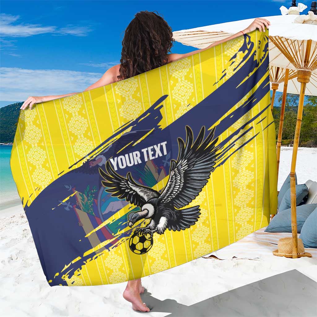 Ecuador Football Custom Sarong 2026 Vamos La Tri Yellow South America Pattern - Wonder Print Shop