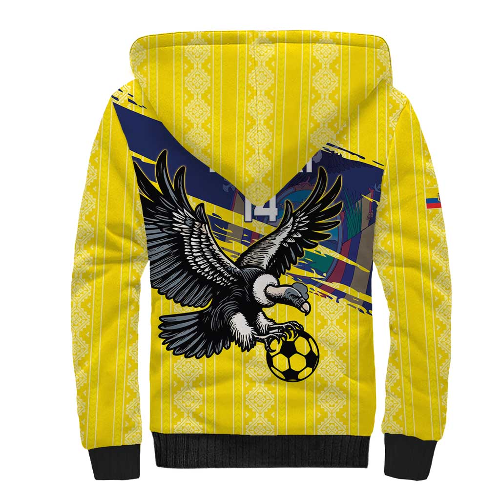 Ecuador Football Custom Sherpa Hoodie 2026 Vamos La Tri Yellow South America Pattern - Wonder Print Shop