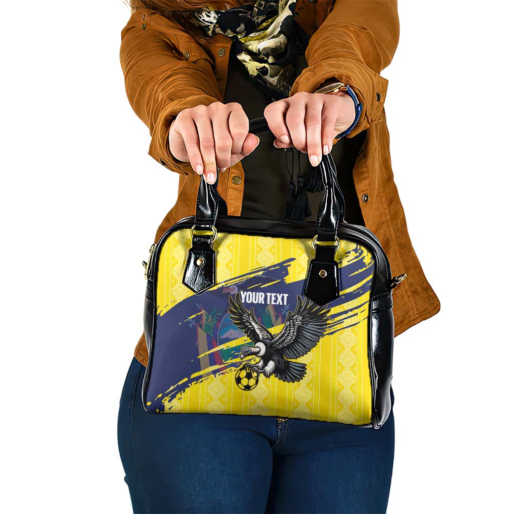 Ecuador Football Custom Shoulder Handbag 2026 Vamos La Tri Yellow South America Pattern - Wonder Print Shop