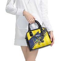 Ecuador Football Custom Shoulder Handbag 2026 Vamos La Tri Yellow South America Pattern - Wonder Print Shop