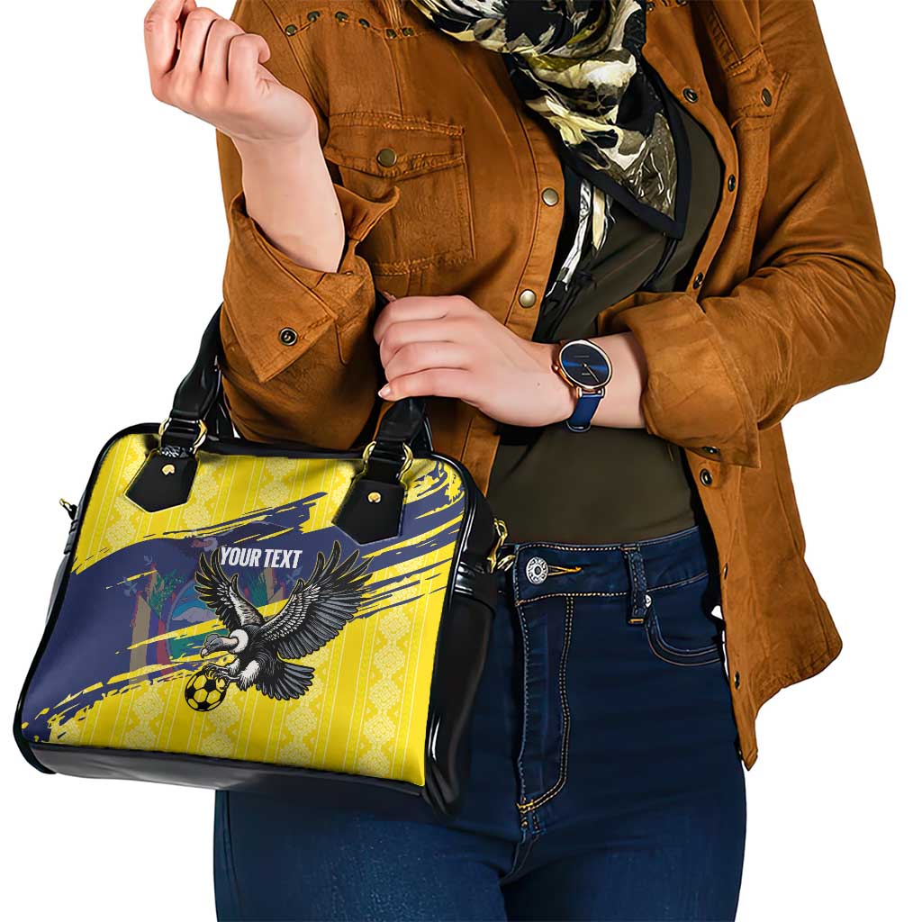 Ecuador Football Custom Shoulder Handbag 2026 Vamos La Tri Yellow South America Pattern - Wonder Print Shop