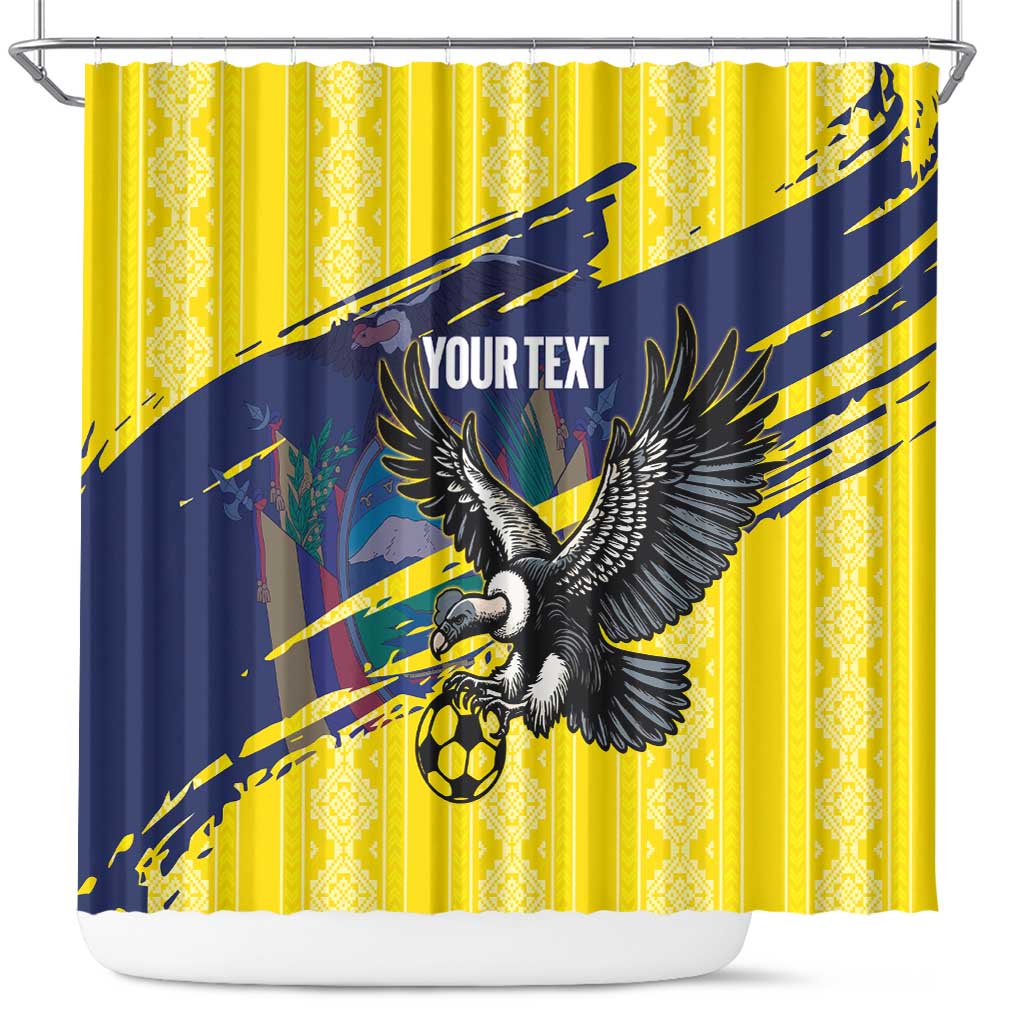 Ecuador Football Custom Shower Curtain 2026 Vamos La Tri Yellow South America Pattern - Wonder Print Shop