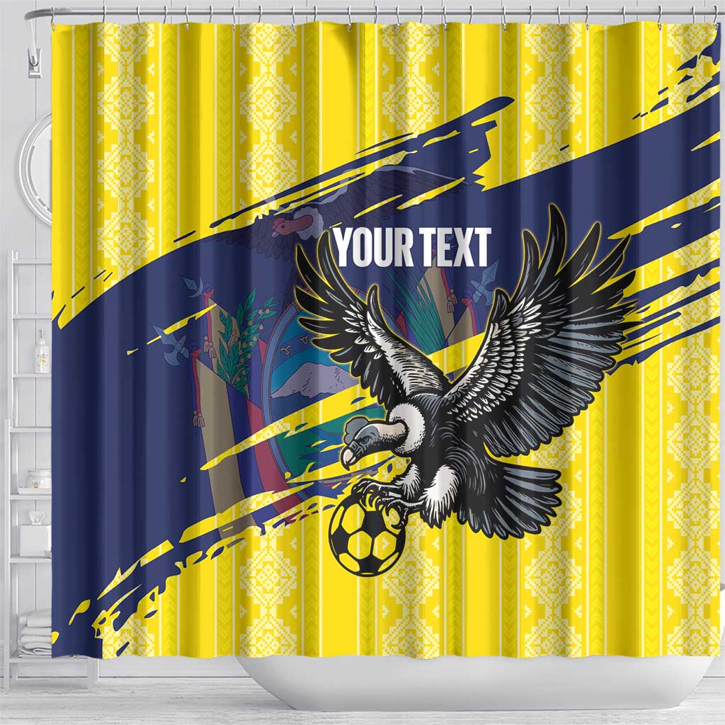 Ecuador Football Custom Shower Curtain 2026 Vamos La Tri Yellow South America Pattern - Wonder Print Shop