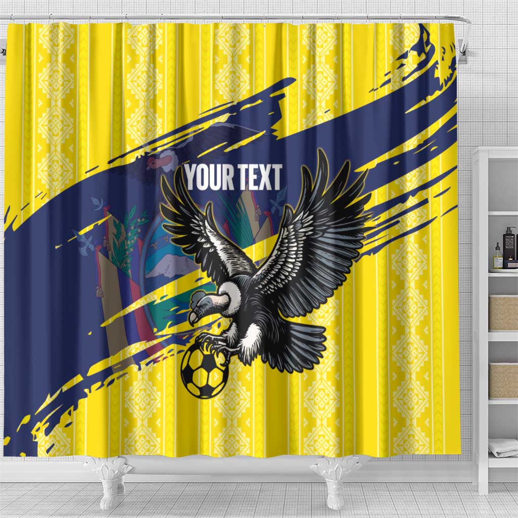 Ecuador Football Custom Shower Curtain 2026 Vamos La Tri Yellow South America Pattern - Wonder Print Shop