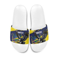 Ecuador Football Custom Slide Sandals 2026 Vamos La Tri Yellow South America Pattern - Wonder Print Shop