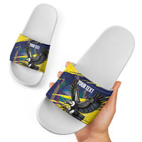 Ecuador Football Custom Slide Sandals 2026 Vamos La Tri Yellow South America Pattern - Wonder Print Shop