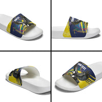 Ecuador Football Custom Slide Sandals 2026 Vamos La Tri Yellow South America Pattern - Wonder Print Shop