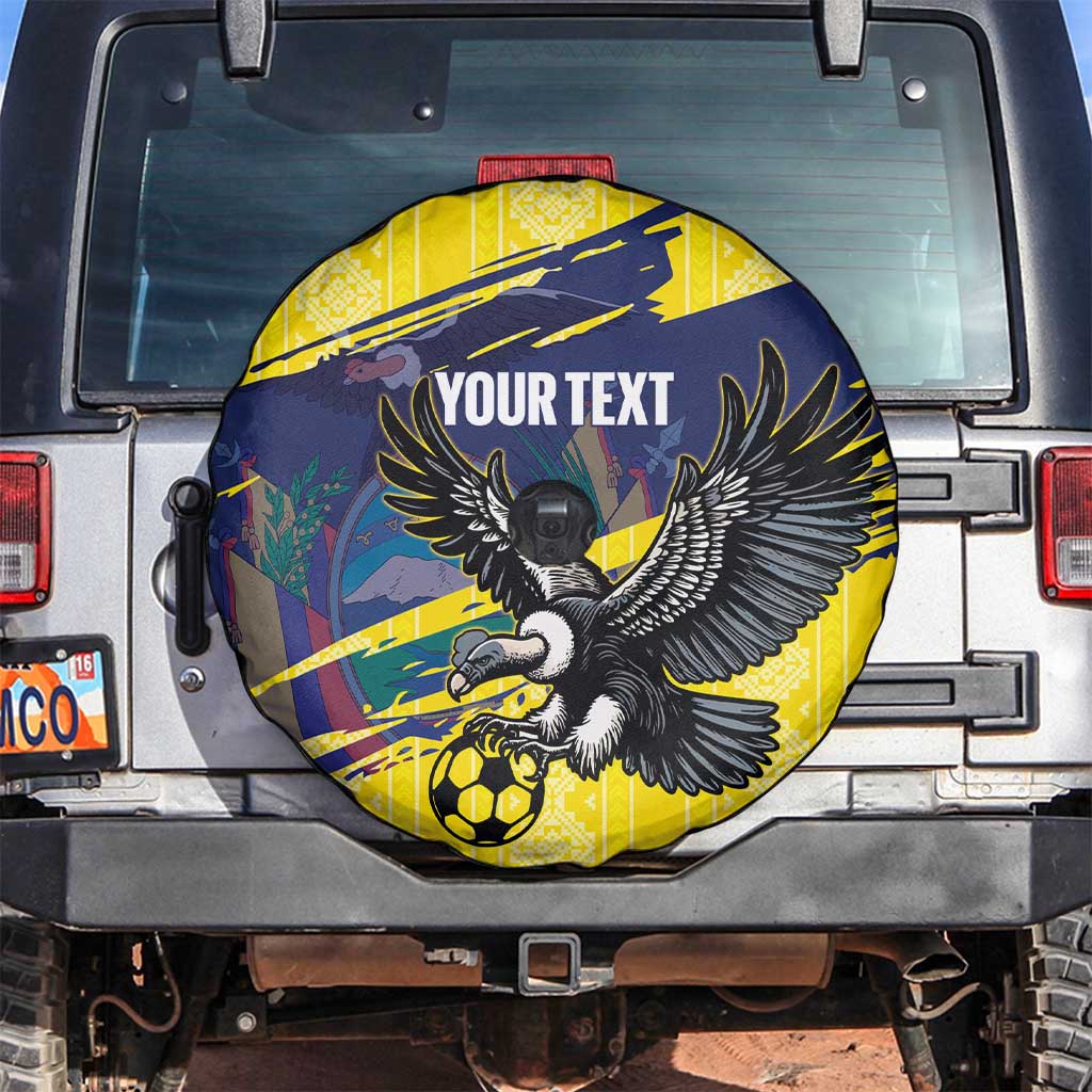 Ecuador Football Custom Spare Tire Cover 2026 Vamos La Tri Yellow South America Pattern - Wonder Print Shop