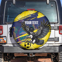 Ecuador Football Custom Spare Tire Cover 2026 Vamos La Tri Yellow South America Pattern - Wonder Print Shop