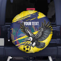 Ecuador Football Custom Spare Tire Cover 2026 Vamos La Tri Yellow South America Pattern - Wonder Print Shop
