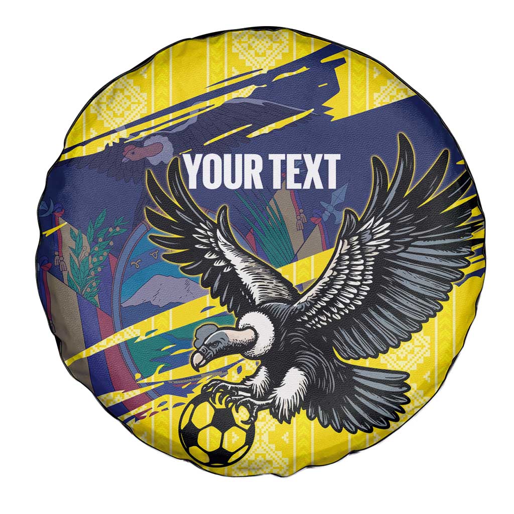 Ecuador Football Custom Spare Tire Cover 2026 Vamos La Tri Yellow South America Pattern - Wonder Print Shop