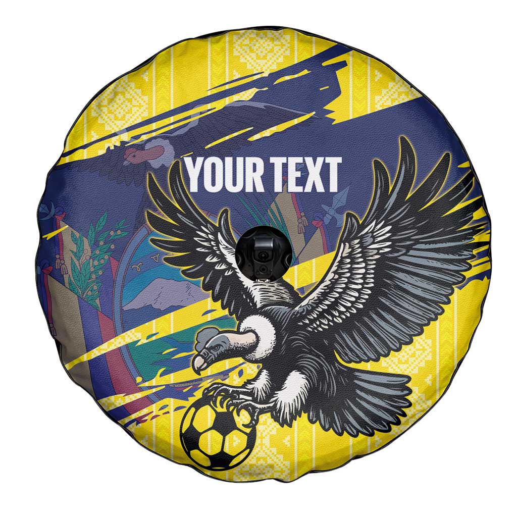 Ecuador Football Custom Spare Tire Cover 2026 Vamos La Tri Yellow South America Pattern - Wonder Print Shop