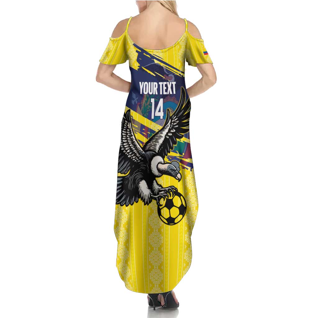 Ecuador Football Custom Summer Maxi Dress 2026 Vamos La Tri Yellow South America Pattern - Wonder Print Shop