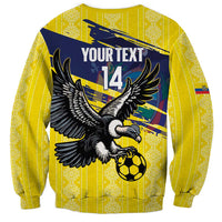 Ecuador Football Custom Sweatshirt 2026 Vamos La Tri Yellow South America Pattern - Wonder Print Shop