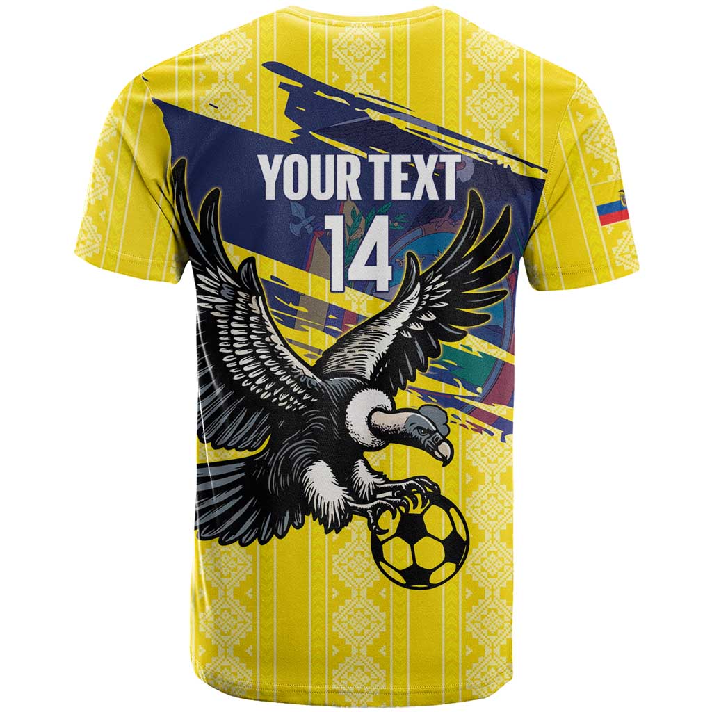 Ecuador Football Custom T Shirt 2026 Vamos La Tri Yellow South America Pattern - Wonder Print Shop