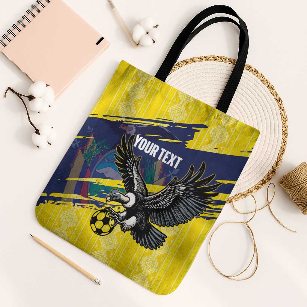 Ecuador Football Custom Tote Bag 2026 Vamos La Tri Yellow South America Pattern - Wonder Print Shop