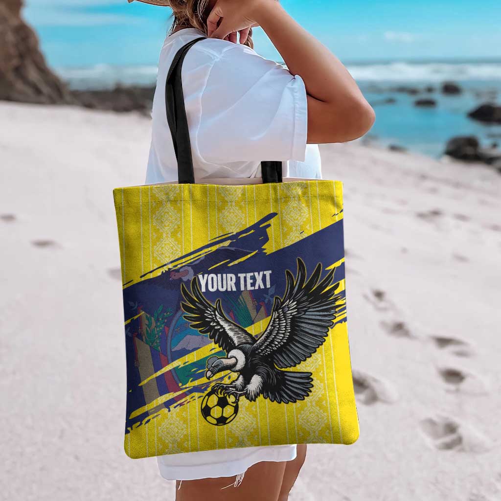 Ecuador Football Custom Tote Bag 2026 Vamos La Tri Yellow South America Pattern - Wonder Print Shop