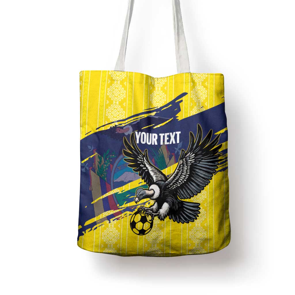Ecuador Football Custom Tote Bag 2026 Vamos La Tri Yellow South America Pattern - Wonder Print Shop