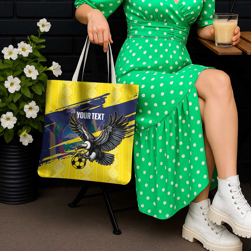 Ecuador Football Custom Tote Bag 2026 Vamos La Tri Yellow South America Pattern - Wonder Print Shop