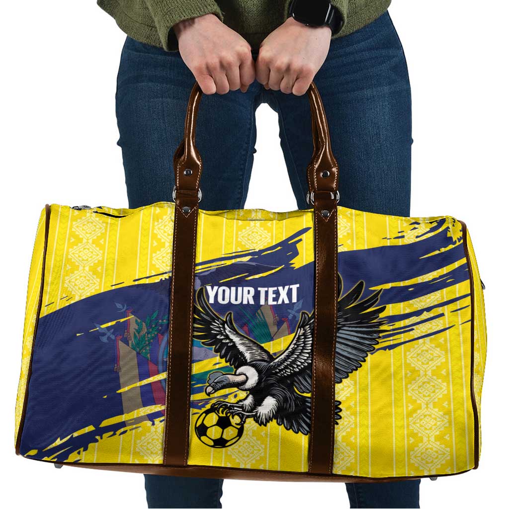 Ecuador Football Custom Travel Bag 2026 Vamos La Tri Yellow South America Pattern - Wonder Print Shop