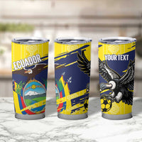 Ecuador Football Custom Tumbler Cup 2026 Vamos La Tri Yellow South America Pattern - Wonder Print Shop