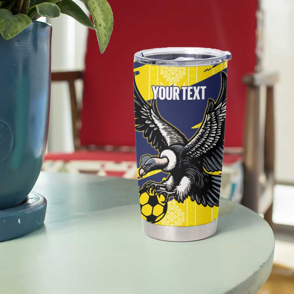 Ecuador Football Custom Tumbler Cup 2026 Vamos La Tri Yellow South America Pattern - Wonder Print Shop