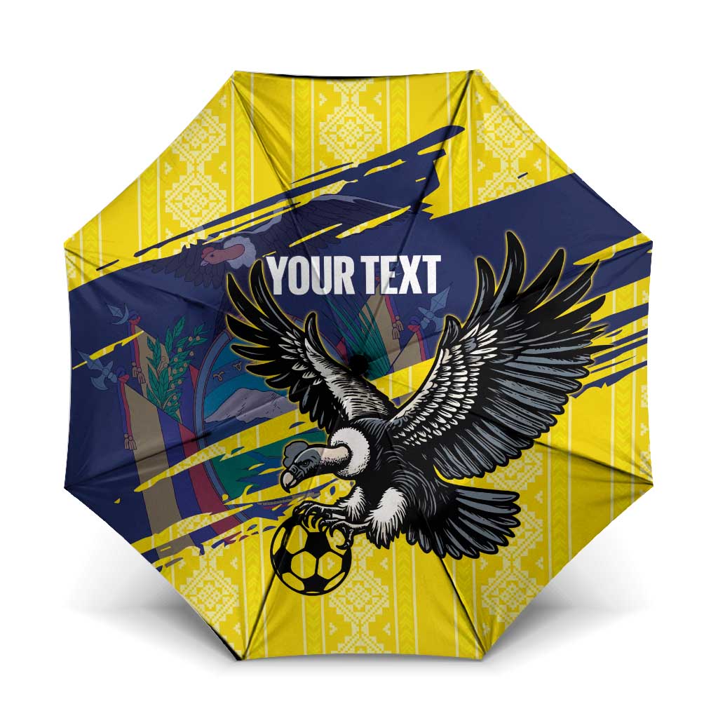 Ecuador Football Custom Umbrella 2026 Vamos La Tri Yellow South America Pattern - Wonder Print Shop