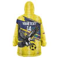 Ecuador Football Custom Wearable Blanket Hoodie 2026 Vamos La Tri Yellow South America Pattern - Wonder Print Shop
