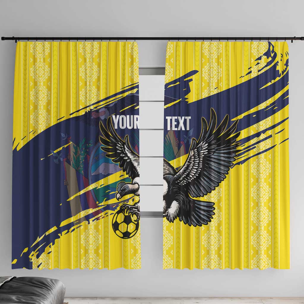 Ecuador Football Custom Window Curtain 2026 Vamos La Tri Yellow South America Pattern - Wonder Print Shop