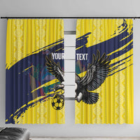 Ecuador Football Custom Window Curtain 2026 Vamos La Tri Yellow South America Pattern - Wonder Print Shop