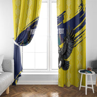 Ecuador Football Custom Window Curtain 2026 Vamos La Tri Yellow South America Pattern - Wonder Print Shop
