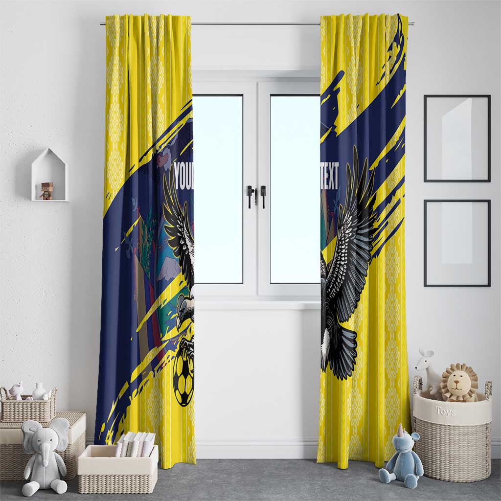 Ecuador Football Custom Window Curtain 2026 Vamos La Tri Yellow South America Pattern - Wonder Print Shop