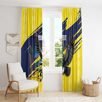Ecuador Football Custom Window Curtain 2026 Vamos La Tri Yellow South America Pattern - Wonder Print Shop
