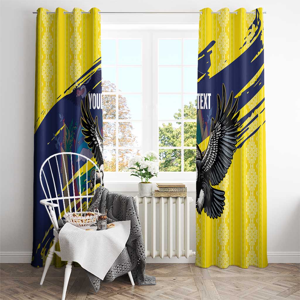 Ecuador Football Custom Window Curtain 2026 Vamos La Tri Yellow South America Pattern - Wonder Print Shop