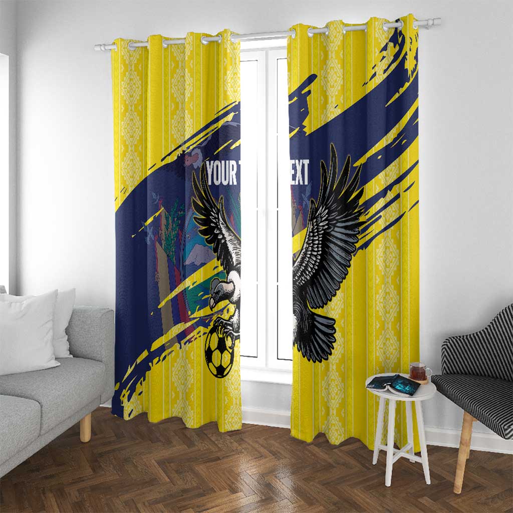 Ecuador Football Custom Window Curtain 2026 Vamos La Tri Yellow South America Pattern - Wonder Print Shop