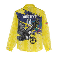 Ecuador Football Custom Women Casual Shirt 2026 Vamos La Tri Yellow South America Pattern - Wonder Print Shop