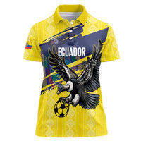 Ecuador Football Custom Women Polo Shirt 2026 Vamos La Tri Yellow South America Pattern - Wonder Print Shop