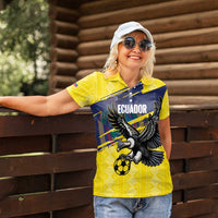 Ecuador Football Custom Women Polo Shirt 2026 Vamos La Tri Yellow South America Pattern - Wonder Print Shop