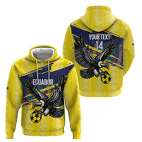 Ecuador Football Custom Zip Hoodie 2026 Vamos La Tri Yellow South America Pattern - Wonder Print Shop