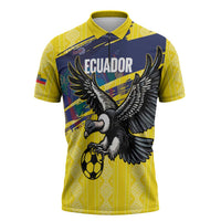 Ecuador Football Custom Zipper Polo Shirt 2026 Vamos La Tri Yellow South America Pattern - Wonder Print Shop