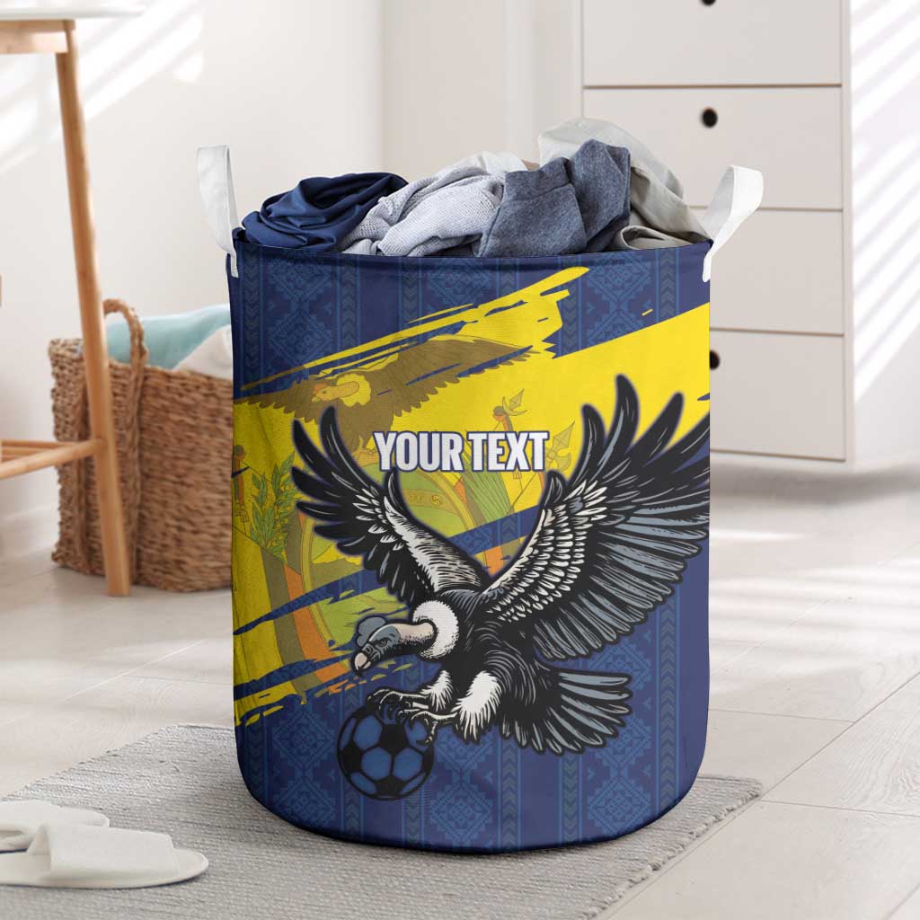 Ecuador Football Custom Laundry Basket 2026 Vamos La Tri Blue South America Pattern - Wonder Print Shop