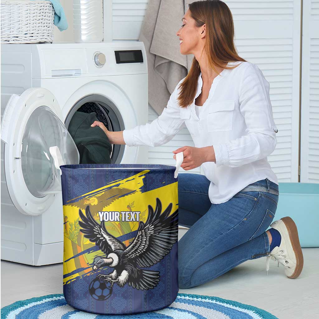 Ecuador Football Custom Laundry Basket 2026 Vamos La Tri Blue South America Pattern - Wonder Print Shop