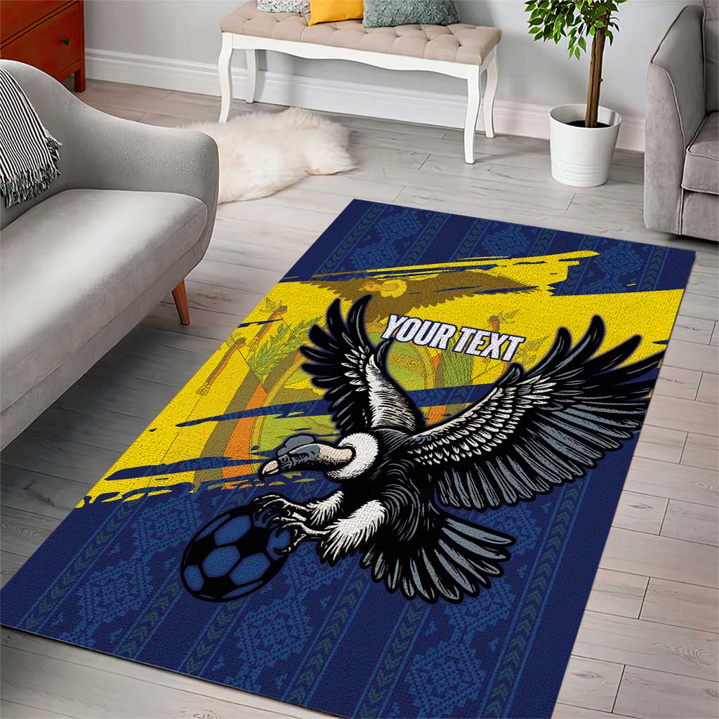 Ecuador Football Custom Area Rug 2026 Vamos La Tri Blue South America Pattern - Wonder Print Shop