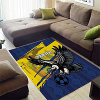 Ecuador Football Custom Area Rug 2026 Vamos La Tri Blue South America Pattern - Wonder Print Shop